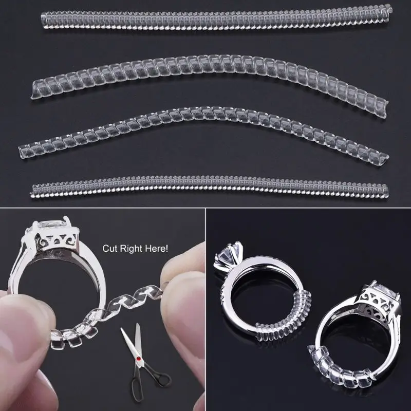 

Ring Adjuster Invisible Transparent Spiral Cord Tension Reducer Adjustable Sizes JUL3