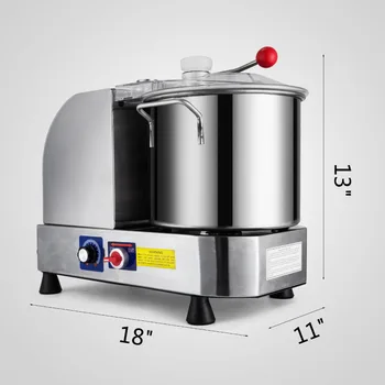 

US Stock Stainless Steel Food Processor Vertical Cutter Mixer 6L Bowl 400W