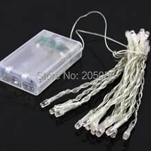 50 шт./лот 3 м 30 светодиодный AA батарея работает гирлянды светильник Светодиодный проблесковый маячок Рождественские Свадебные вечерние Декор-белый