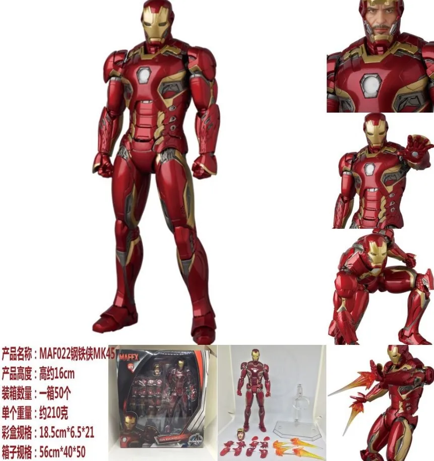 MK45 MAF022 Avengers IRON MAN Real head carving Collectible Action Figure IN BOX