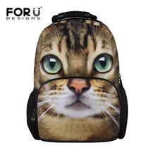 Forudesigns/Детская школьная Фетр рюкзак для девочки милые 3D животное кошка собака печати рюкзак для детей женщин студент путешествия рюкзак
