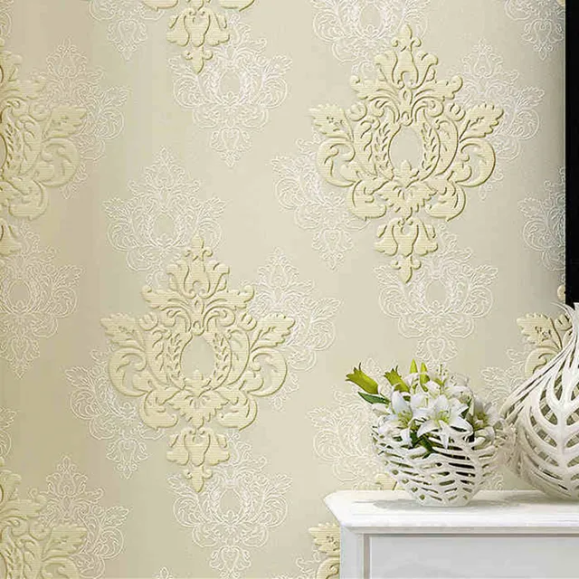 High Quality Luxury 3D Damask Wallpaper Fabric Embossed Wall paper