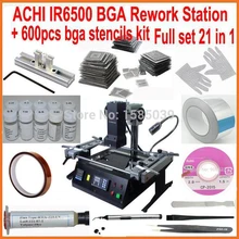 Новые Темно-Инфракрасная паяльная станция ACHI IR6500+ Наиболее полно 600 шт. BGA трафареты 21 в 1 BGA реболлинга комплект