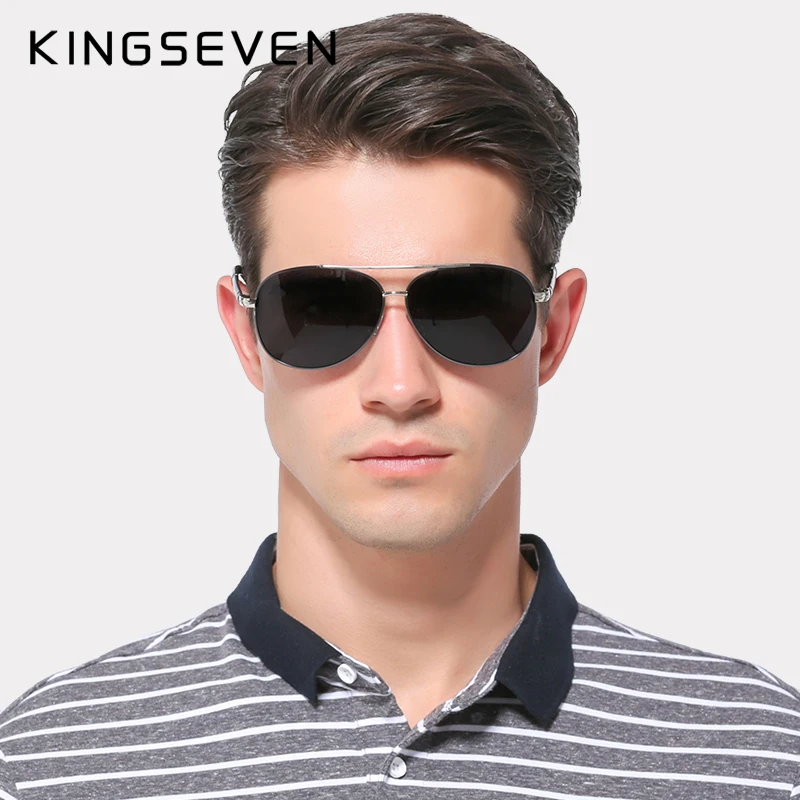 KINGSEVEN дизайн Фирменная Новинка алюминиевые солнцезащитные очки Для Мужчин Поляризованные линзы Винтаж солнцезащитные очки для мужчин UV400 вождения очки