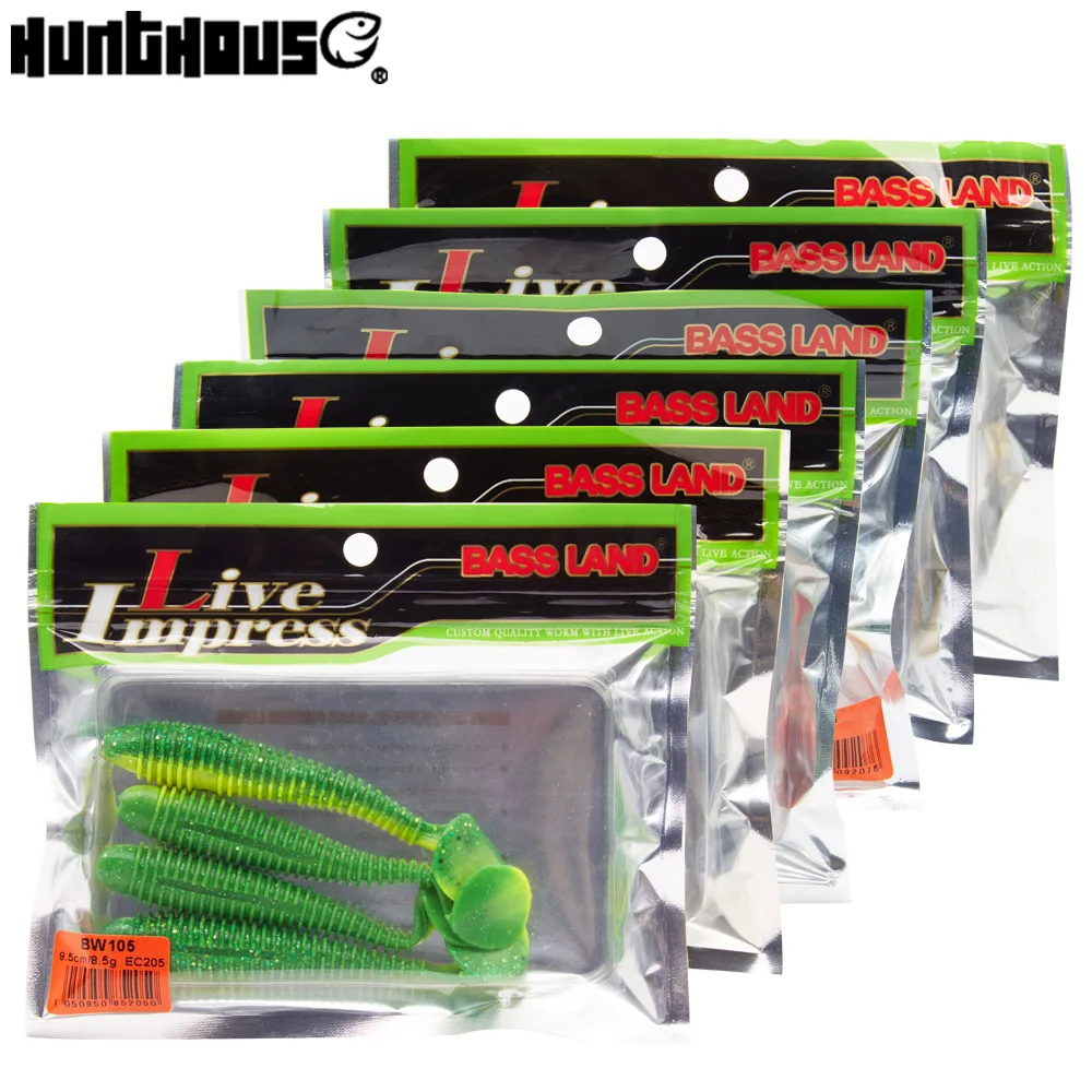 

Hunthouse 6 bag/lot soft lure fishing lure leurre T-tail cheapest lure brand 7cm and 9.5cm model BW105
