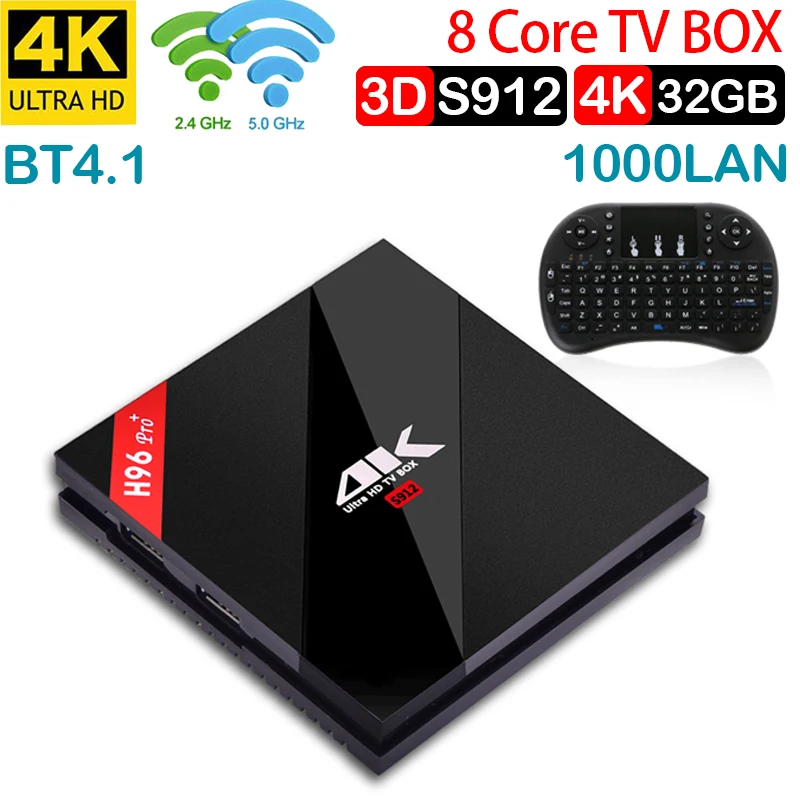 

xinwaysandroid 7.1 smart tv box h96 pro plus 3gb ram 32gb rom Amlogic S912 2.4g/5g wifi bt 4.1 1000LAN Android Household TV box