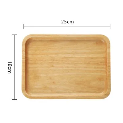 18cm Round Wooden Serving Tray for Fruit Tea Breakfast Wood Kitchen Platter