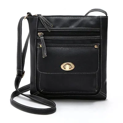 Европейский стиль, женские сумки-мессенджеры, портативная Женская сумка через плечо на кнопках, винтажная женская сумка из искусственной кожи, женские сумки A582 - Цвет: black crossbody