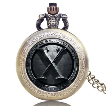 

Gift Marvel Heroes Young People Accessory X-Men Pendant Relogio Masculino With Necklace Gift Quartz Pocket Watch Men