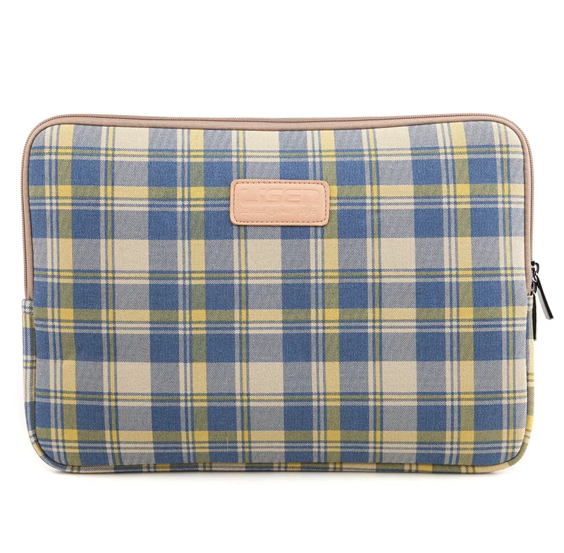 plaid laptop bag