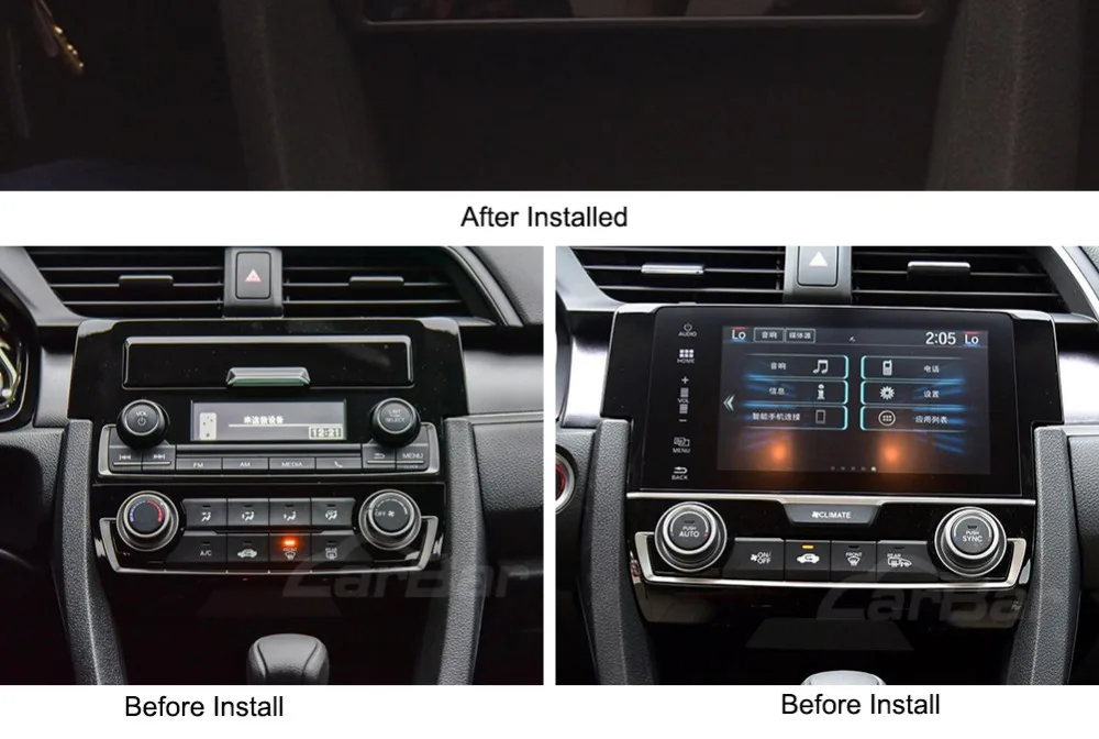 CARBAR 1" вертикальный ips экран Android автомобильный DVD gps-навигация, радио, стерео плеер для Honda Civic 2 Гб ram 64 Гб rom