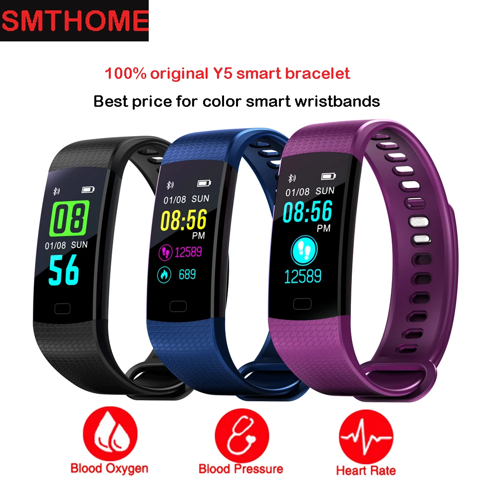 Y5 Color Screen Smart Wristband Smart Electronic Bracelet Heart Rate ...