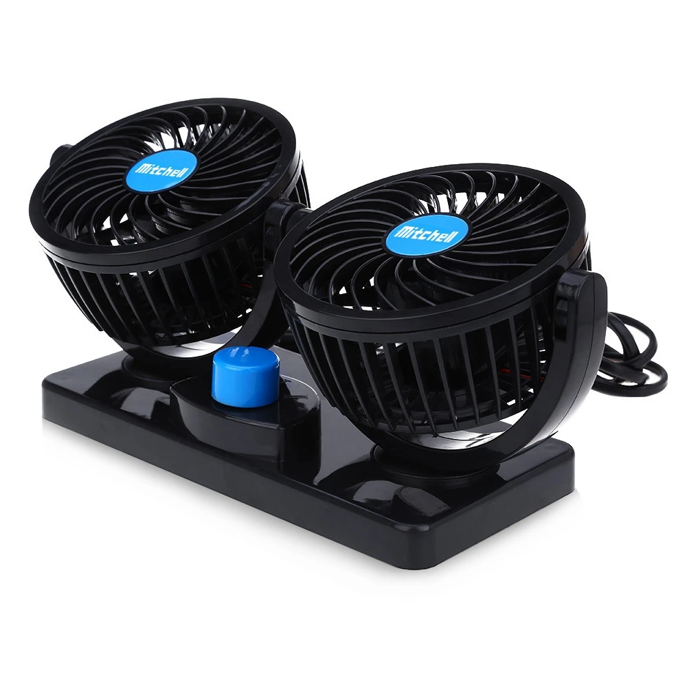 חימום ואוהדים 12V Mini Electric Car Fan Low Noise Summer Car Air Conditioner 360 Degree