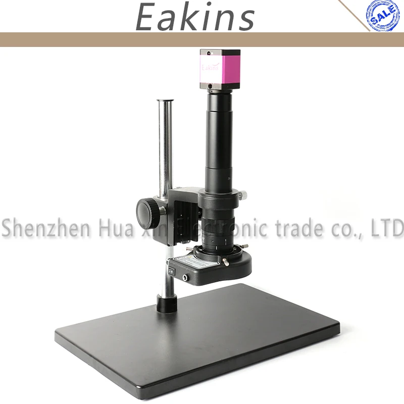 

720p HDMI Industry Video Microscope Camera IR Remote control Storage Picture+180X/300X Zoom C-Mount Lens+144 LED Light+Big Stand