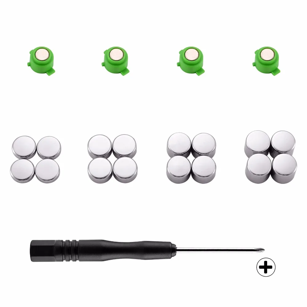 

Magnetic Metal Bullet Buttons Adjustable Action Buttons Replacement Parts for PS4 Controller all Models (20 in 1)