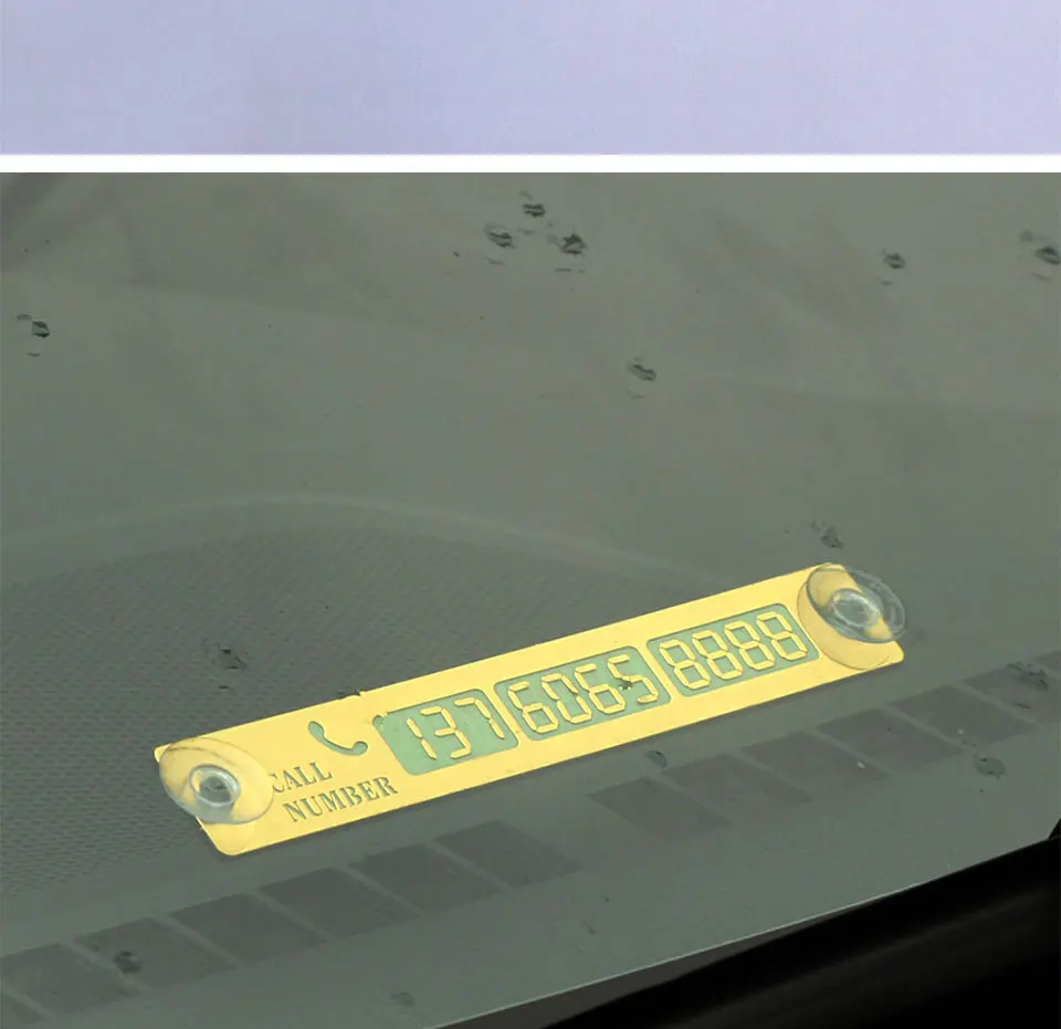Night Light Temporary Car Parking Notification Card Telephone Number Plate Stickers Universal Auto Phone Number Card (8)