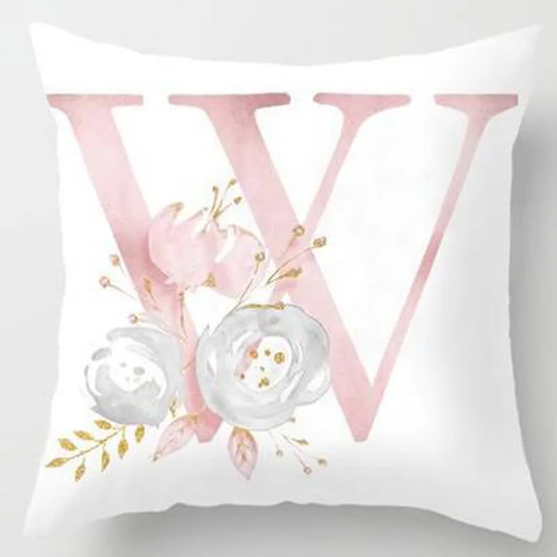 pillow covers for sofa nordic Alphabet Flowers  Sofa Car Pillow Cover Print Floral pillowCase Home Decor almofada coussins