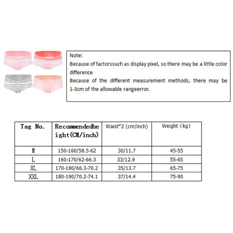 4 шт./компл. Беременность в полоску трусы мягкие П-образный белье Женская одежда