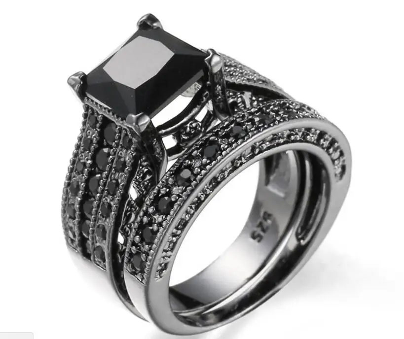 

Hot Luxury Wedding Zircon Finger Fashion Love Crystal Square Ring Engagement Gift For Women Jewelry