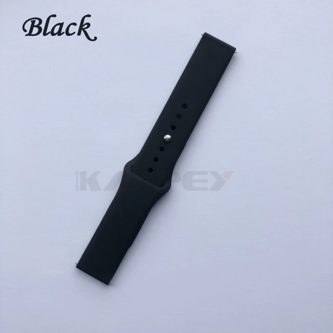 20 мм силиконовый ремешок для Xiaomi Huami Amazfit Bip BIT PACE Lite Youth Smart Watch Band для Huami Amazfit Youth Bracelet ремешок - Цвет: Черный