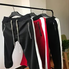 HZIJUE новые штаны на молнии хип-хоп модные jogger городская одежда красные брюки как у Джастина Бибера