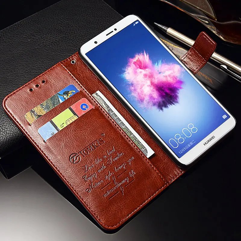 TOMKAS Wallet Case For Huawei P Smart Cover Case Enjoy 7s Vintage Leather Flip Phone Bag Coque Cover For Huawei P Smart Cases (3)