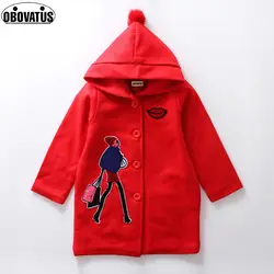 2018 для девочек шерстяные куртки верхняя одежда для маленьких девочек пальто Детская одежда толстовки Японский Корейская версия