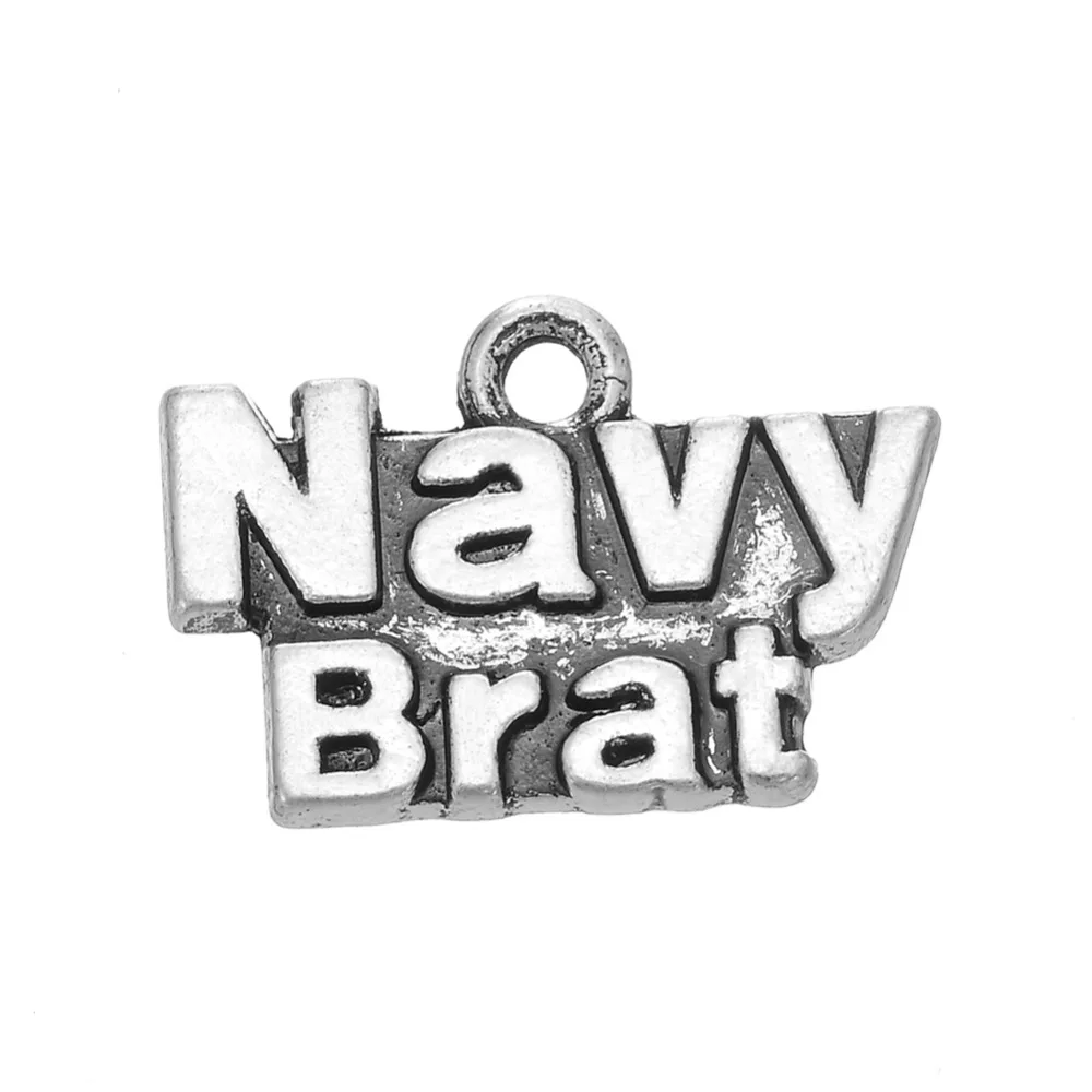 EUEAVAN 30 шт цинковый сплав Военная серия Шарм Navy Wife/темно синий Brat Подвеска для
