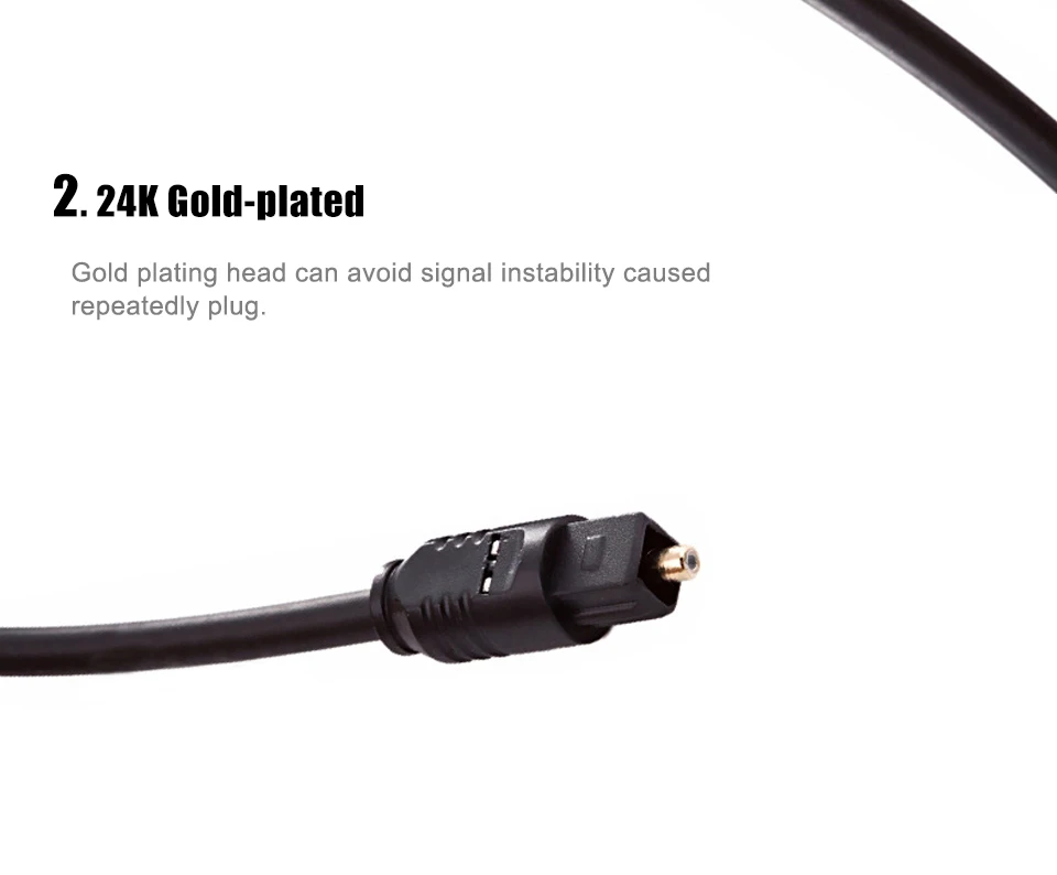1m OD2.2 mm Digital Optical Audio Cable Toslink Gold Plated SPDIF Coaxial for Blu-ray CD DVD Xbox 360 PS3 AV TV Square Interface (7)