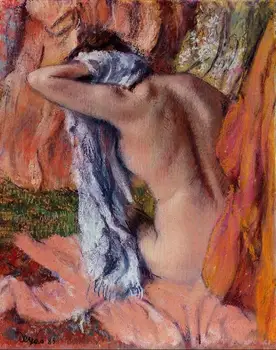 

High quality Oil painting Canvas Reproductions After the Bath (1890-1893) By Edgar Degas hand painted