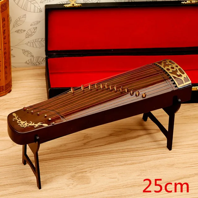 Miniature Guzheng Model Replica with Stand and Case Mini Zither Mini