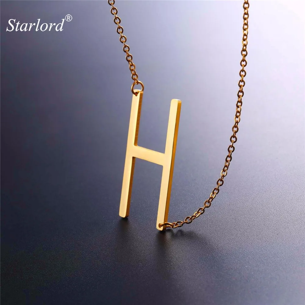 Starlord Letter H Pendants&Necklaces For Women Men Stainless Steel Necklace Fashion Personalized
