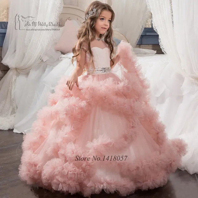 Ruffled Flower Girl Dresses for Weddings