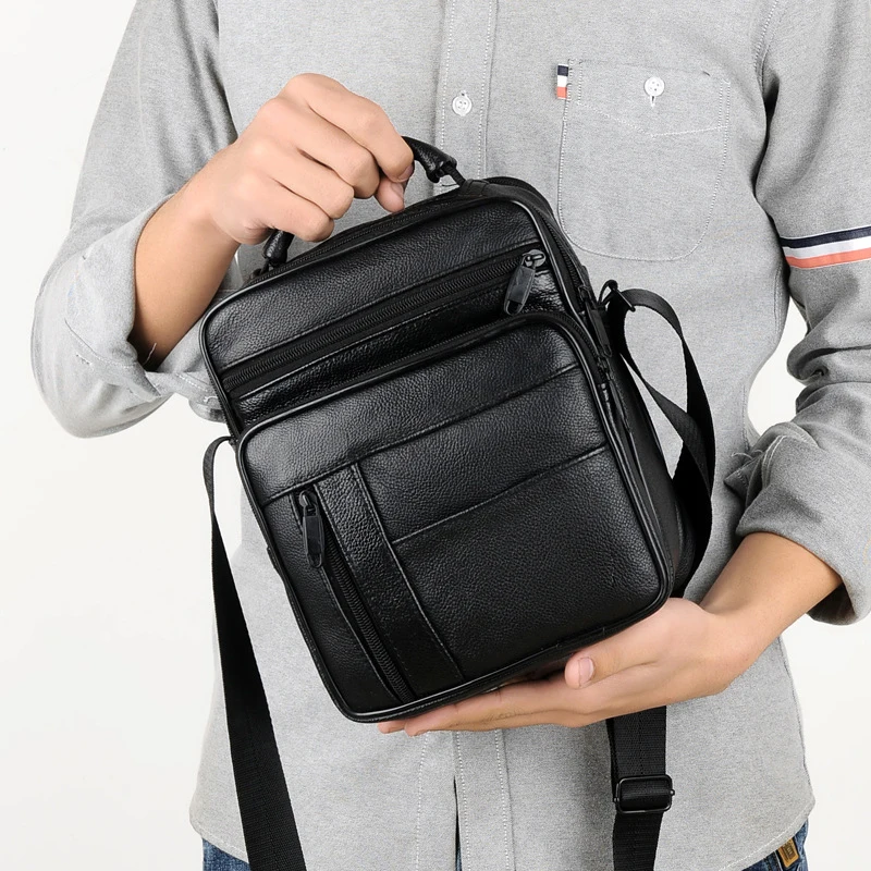  WEIXIER Brand 2019 New Business Men's Casual Genuine Leather Cow skin Small Men Messenger Bags High - 32967742192