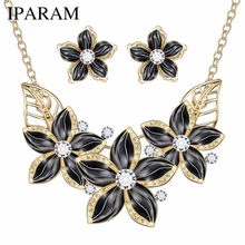IPARAM комплект украшений ожерелье серьги женские вечерние капли масла цветок Джокер романтические красивые Удивительные ювелирные изделия подарок