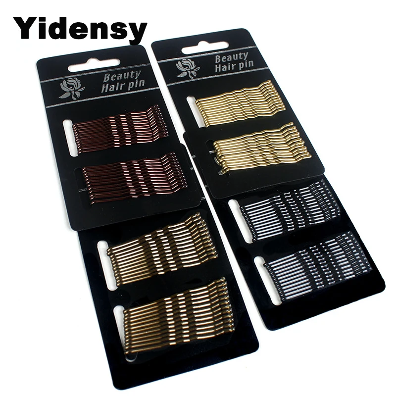 

Yidensy 2018 Fashion Metal Bob Pin 5cm Shiny Gold Coffee Color Hair Clip Hair Pins Barrettes Women Female Jewelry Accessories