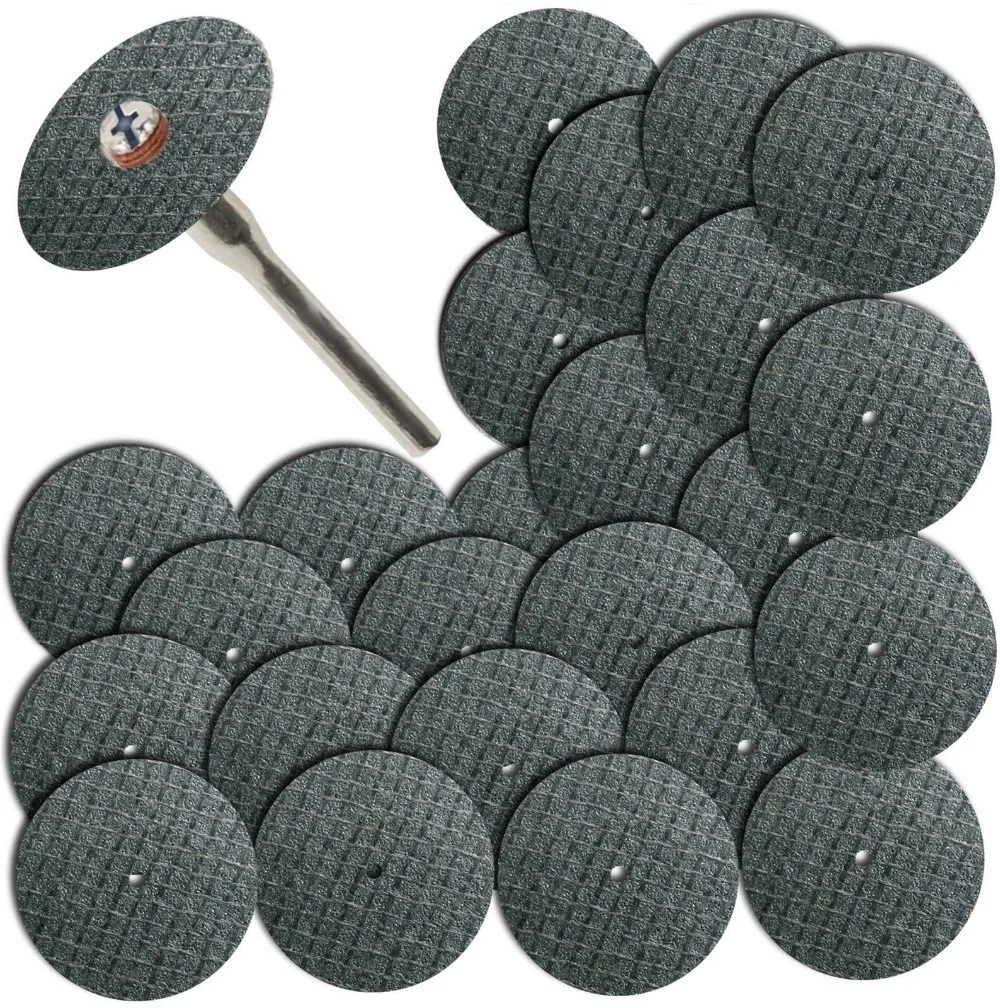 25pc Cut Off Wheel Disc Fiberglass Reinforced With 2 Mandrel 1/8 Fit