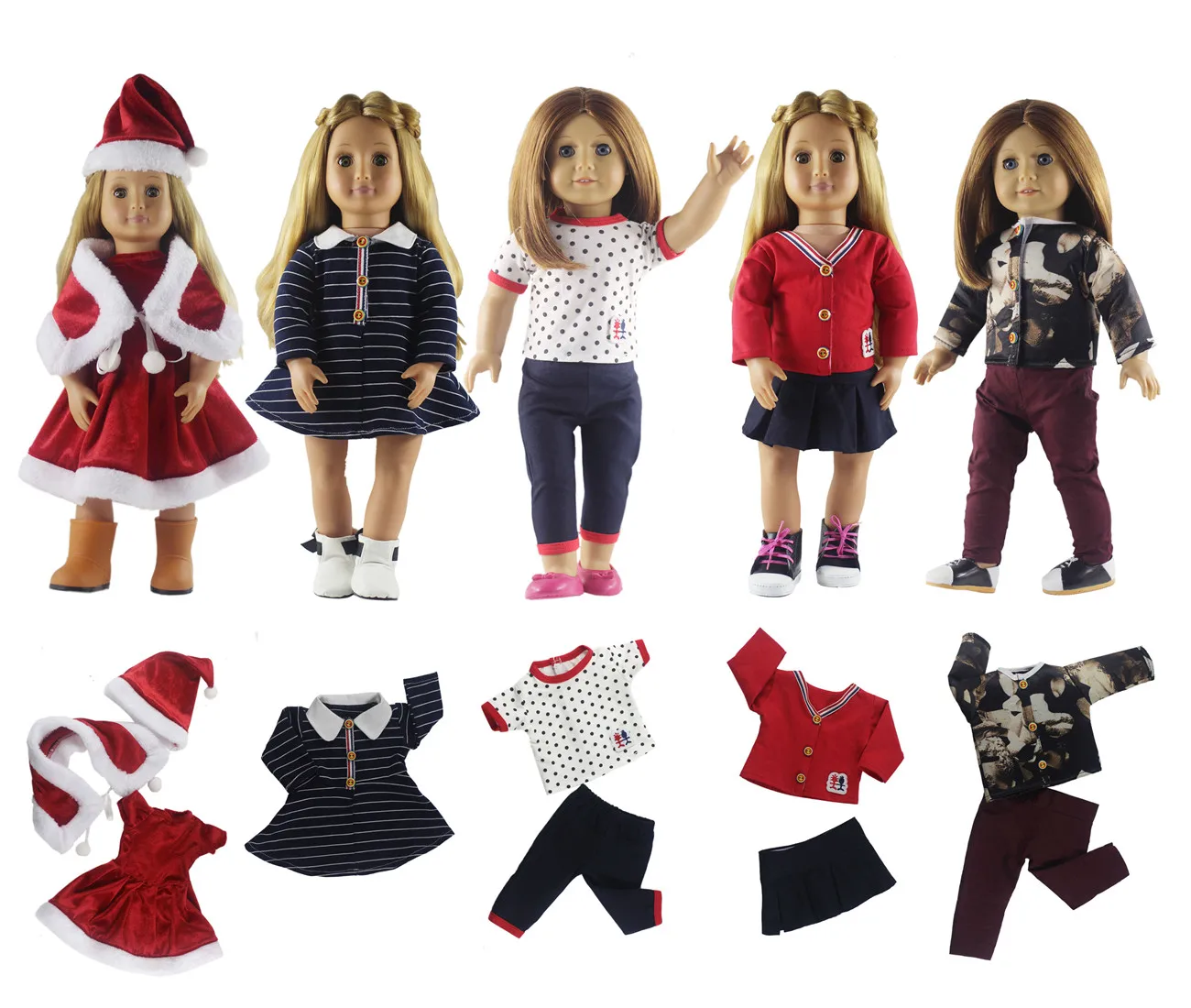 New 5 Set Doll Clothes Different Style for 18'' American Girl Doll