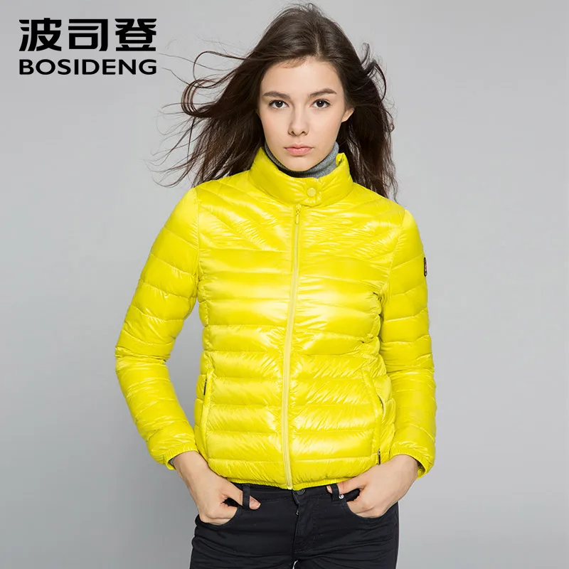 bosideng women's clothing 90% duck down coat solid down jacket ultra light stand collar basic sale high quality B1501016