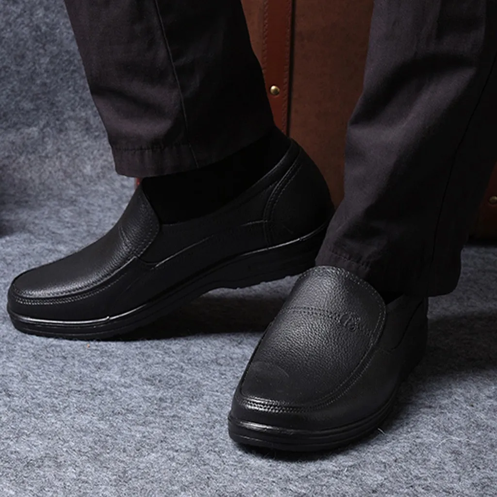 

Mens Casual Shoes Genuine Leather Slip On Men Casual Non-slip Rain Boots Waterproof Chef Shoes Labor Insurance Water Shoes #4gh