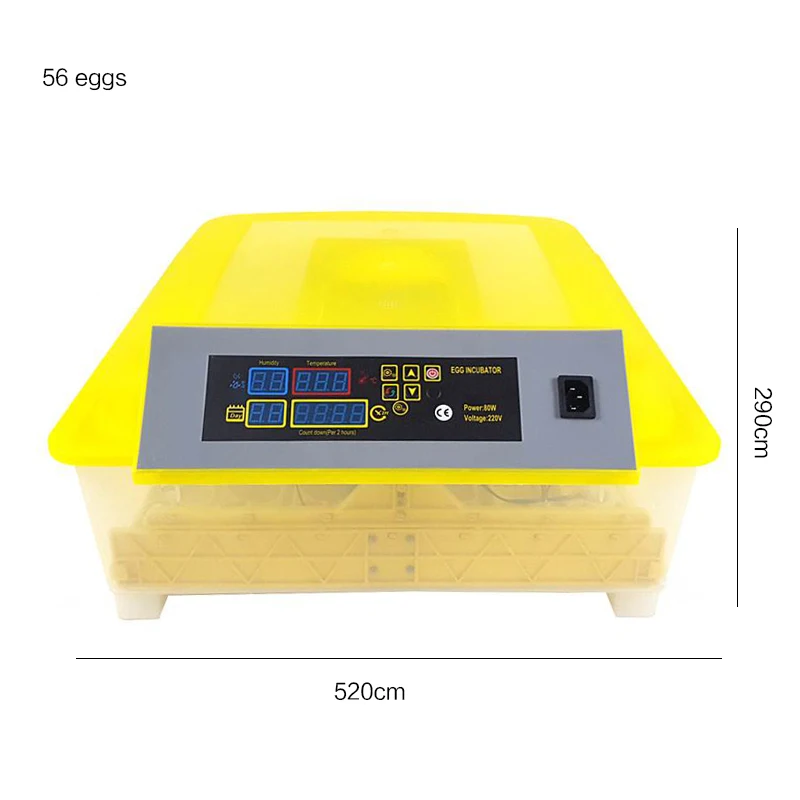 56 Egg Incubator Digital Fully Automatic Mini Egg Hatching Turning Machine