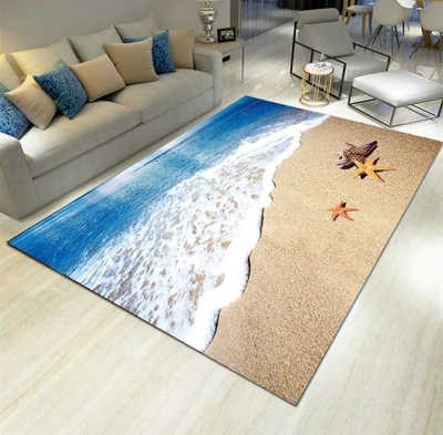 3D 6 мм Средиземноморский пляжный ковер для гостиной, спальни, ванной, кухни, Abworb, водный коврик, украшение дома - Цвет: B