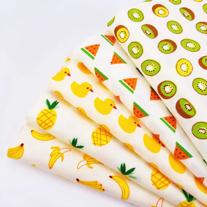 

Body-Friendly Soft Cotton Twill Fabric For DIY Handmade Patchwork Material Kiwi/Pineapple/Watermelon/Banana/Duck Printed Fabric