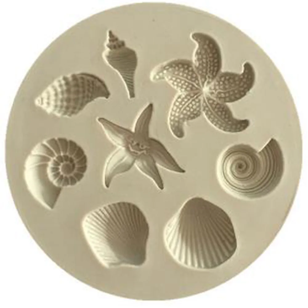 

Cake Decoration Tools DIY Sea Creatures Conch Starfish Shell Fondant Cake Candy Silicone Molds Creative DIY Chocolate Mold
