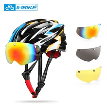 INBIKE Bicycle Helmet with Glasses Integrally-molded Cycling Helmet Mountain Road Bike Helmet for Men Women