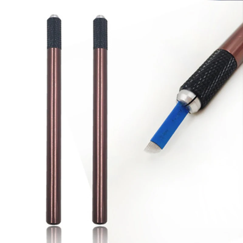 2pcs Brown Microblading 3D Manual Eyebrow Tattoo Microblade Pen Permanent Makeup Microblading Eye Lip Tattooing Machine Pens-4
