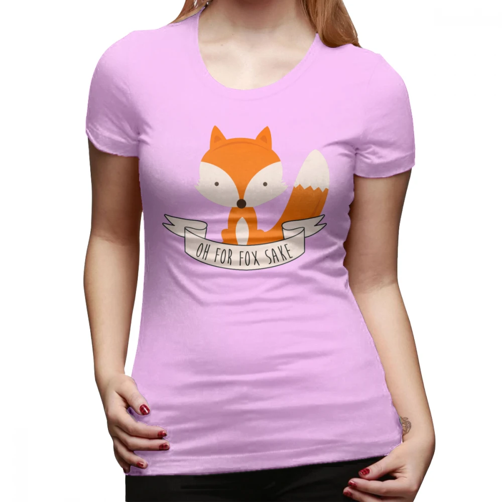 Милая футболка Oh For Fox Sake, футболка с графическим рисунком и круглым вырезом, женская летняя футболка большого размера, трендовая Женская футболка из 100 хлопка в морском стиле - Цвет: Розовый
