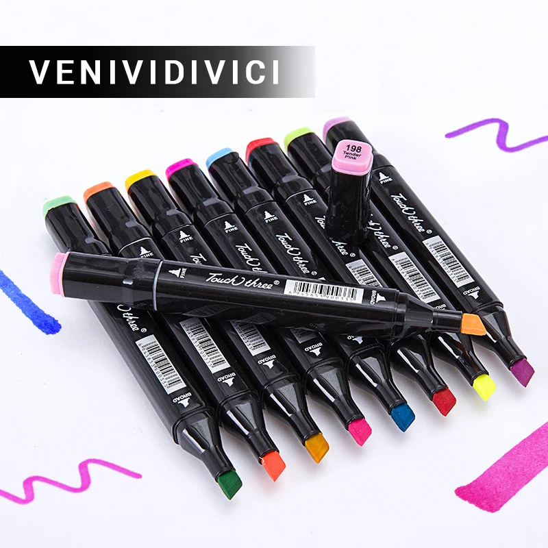 

Hot 111037/36/48/72 color Three generations Student painting professional markers pen/Double - headed alcohol oily marker pen