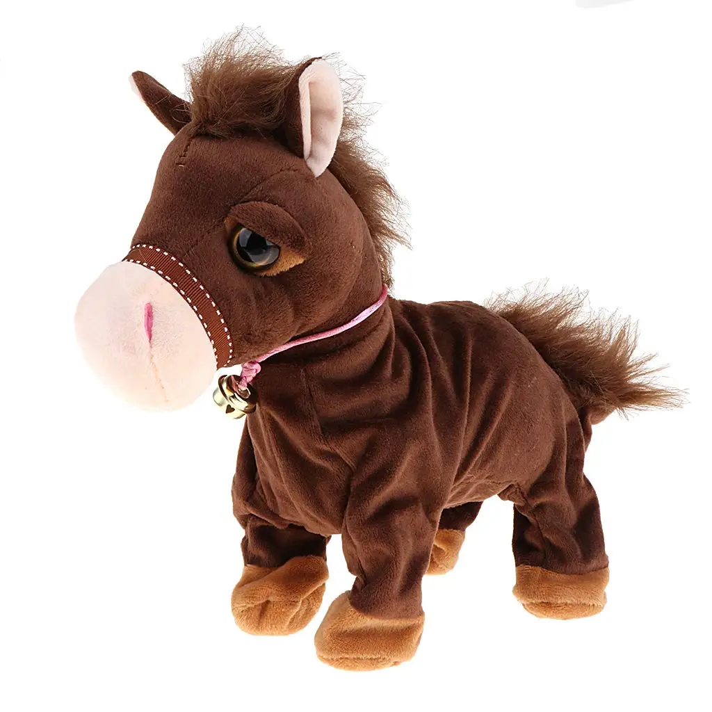 Электронная имитация плюшевая лошадка с куклой ходьба мягкие Обучающие игрушки подарок на день рождения для детей малышей