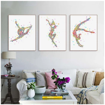 

Modern Watercolor Gymnastics Exercise diy diamond Painting Abstract Beautiful Pictures of rhinestones Wedding DecorationZP-1875